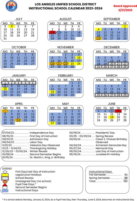 Lausd Calendar 2023 2024